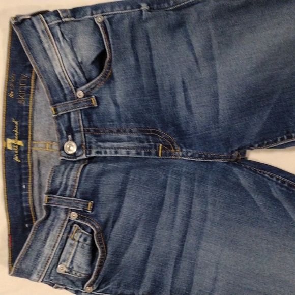 7 for all mankind Woman's Blue Jeans Distressed Skinny Ankle 26 - Picture 2 of 7